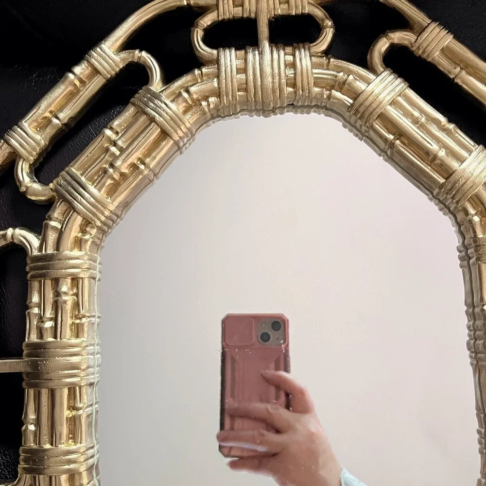 Vintage gold bamboo style frame wall mirror by Home interiors and gifts